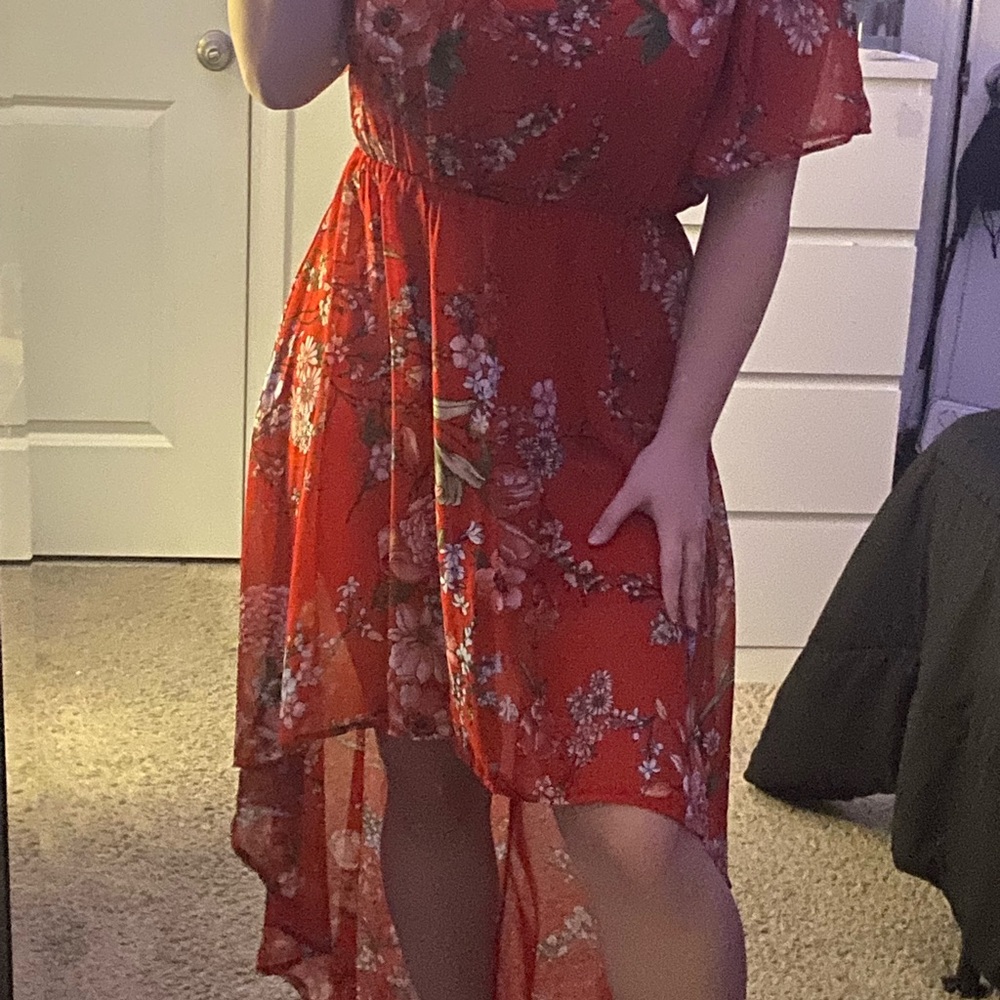 Red HighLow Dress .
